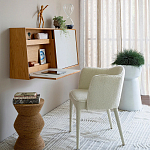 Приставной стол с отделкой из джута Juti D30 см варинант исполнения - 8 | Loft Concept в Тюмени