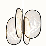 Люстра с гравировкой на акриловых плафонах Gravyura Black D 50 см варинант исполнения - 1 | Loft Concept в Тюмени