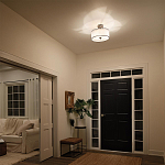 Потолочный светильник с двойным цилиндрическим плафоном из белого стекла и прозрачной органзы Kichler варинант исполнения - 6 | Loft Concept в Тюмени