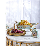 Блюдо овальное с ручкой и голубым фарфоровым дном с цветочным рисунком Blue Garden варинант исполнения - 5 | Loft Concept в Тюмени