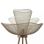 Торшер с трехъярусным плафоном из металлической сетки Light Floor Lamp Made of Metal Mesh варинант исполнения - 2 | Loft Concept в Тюмени