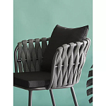 Стул мягкий с декором в виде плетеных лент на спинке и подлокотниках Semicircular Chair Decorated with Ribbons варинант исполнения - 3 | Loft Concept в Тюмени