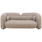 Дизайнерский двухместный диван с мягкими спинкой и подлокотниками светло-коричневый с принтом Madelaine Sofa Cocoa варинант исполнения - 1 | Loft Concept в Тюмени