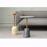 Кофейный столик круглый из мрамора серый Reliable Foundation варинант исполнения - 5 | Loft Concept в Тюмени