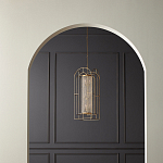 Люстра золотая с внутренним цилиндром из хрустальных бусин Romantic Lantern варинант исполнения - 3 | Loft Concept в Тюмени