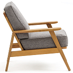 Кресло с каркасом из массива дуба Deniaud Oak Grey Armchair варинант исполнения - 3 | Loft Concept в Тюмени