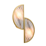 Бра с двумя полукруглыми плафонами из искусственного алебастра в бронзовой оправе Marbella варинант исполнения - 7 | Loft Concept в Тюмени