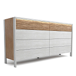 Комод 8 ящиков с подсветкой на рельефном фасаде Warm Industrial варинант исполнения - 2 | Loft Concept в Тюмени