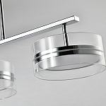 Люстра светодиодная с 4-мя круглыми прозрачными плафонами цилиндрической формы из акрила и стекла с пультом для регулировки света Glass Lamp Chromium варинант исполнения - 2 | Loft Concept в Тюмени