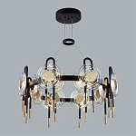 Люстра подвесная круглая черного цвета с круглыми прозрачными плафонами Virelia  варинант исполнения - 3 | Loft Concept в Тюмени