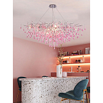 Люстра овальная с розовыми стеклянными подвесками в форме капель FAIRYTREE Light варинант исполнения - 3 | Loft Concept в Тюмени