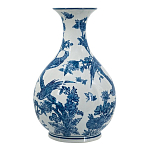 Ваза с мотивами цветущего сада с попугаями Blue Vase Inspired by Nature варинант исполнения - 2 | Loft Concept в Тюмени