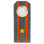 Часы погон ВС подарочные настольные из натурального камня Змеевик Military Clock варинант исполнения - 7 | Loft Concept в Тюмени