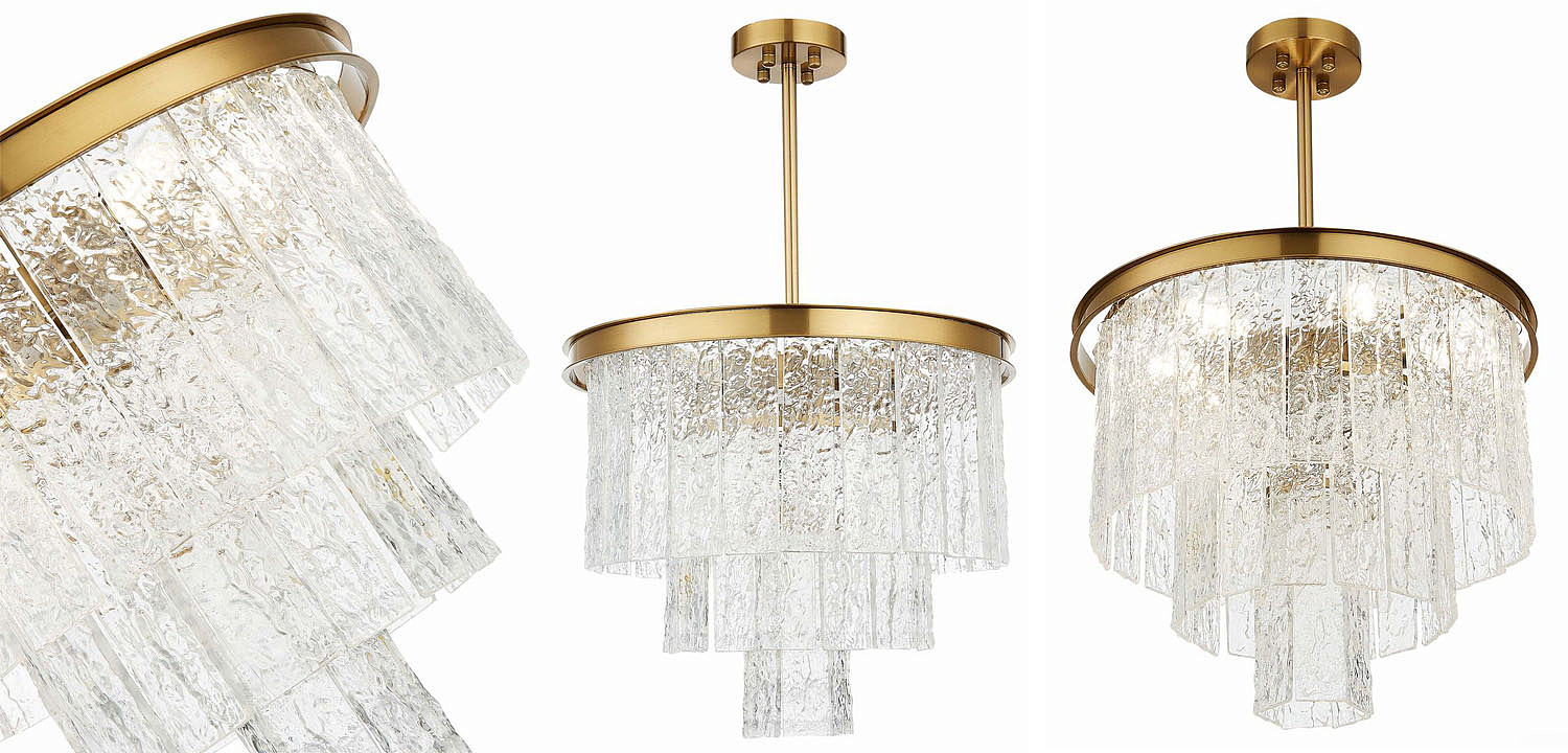 Люстра Renea Textured Glass Chandelier Brass Люстра Renea Textured Glass Chandelier Brass - Loft-Concept в Тюмени