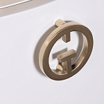 Тумбочка белая овальная с мраморной столешницей Thoroughbass варинант исполнения - 5 | Loft Concept в Тюмени