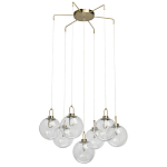 Люстра с 7-ю плафонами из прозрачного стекла в форме шара Orb Cascade  варинант исполнения - 2 | Loft Concept в Тюмени