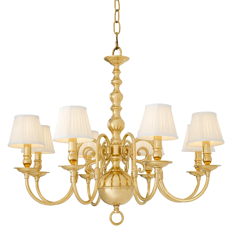 Люстра Eichholtz Chandelier Bourbon Brass Латунь Белый Черный в Тюмени | Loft Concept 
