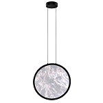 Светодиодный подвесной светильник круглой формы с металлической рамой черного цвета Marble Glow 47 варинант исполнения - 2 | Loft Concept в Тюмени