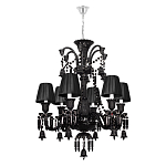 Люстра подвесная с плиссированными абажурами и множеством подвесок черного цвета Диаметр 62 см Lustre Reverie варинант исполнения - 1 | Loft Concept в Тюмени