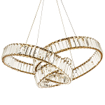 Подвесная люстра в виде изогнутых колец с хрустальным декором Ring Horizontal Oculus Gold Light Chandelier варинант исполнения - 1 | Loft Concept в Тюмени