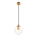 Подвесной светильник со стеклянным прозрачным плафоном в форме шара и золотыми металлическим акцентами 20 ClassiCon варинант исполнения - 2 | Loft Concept в Тюмени