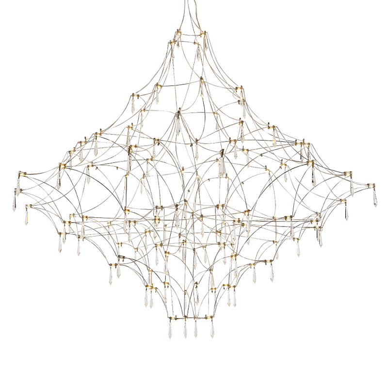 Люстра с тонким металлическим каркасом цвета хром Quasar Прозрачный Хром в Тюмени | Loft Concept 