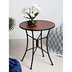 Столик приставной с круглой столешницей на металлическом черном основании Scenical Table варинант исполнения - 2 | Loft Concept в Тюмени