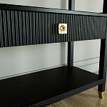 Стеллаж Elsa Dreams Black со стеклянными полками и ящиком варинант исполнения - 5 | Loft Concept в Тюмени