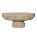 Столик кофейный кремового цвета с овальной столешницей и круглым основанием Cream Dalmen Table варинант исполнения - 1 | Loft Concept в Тюмени