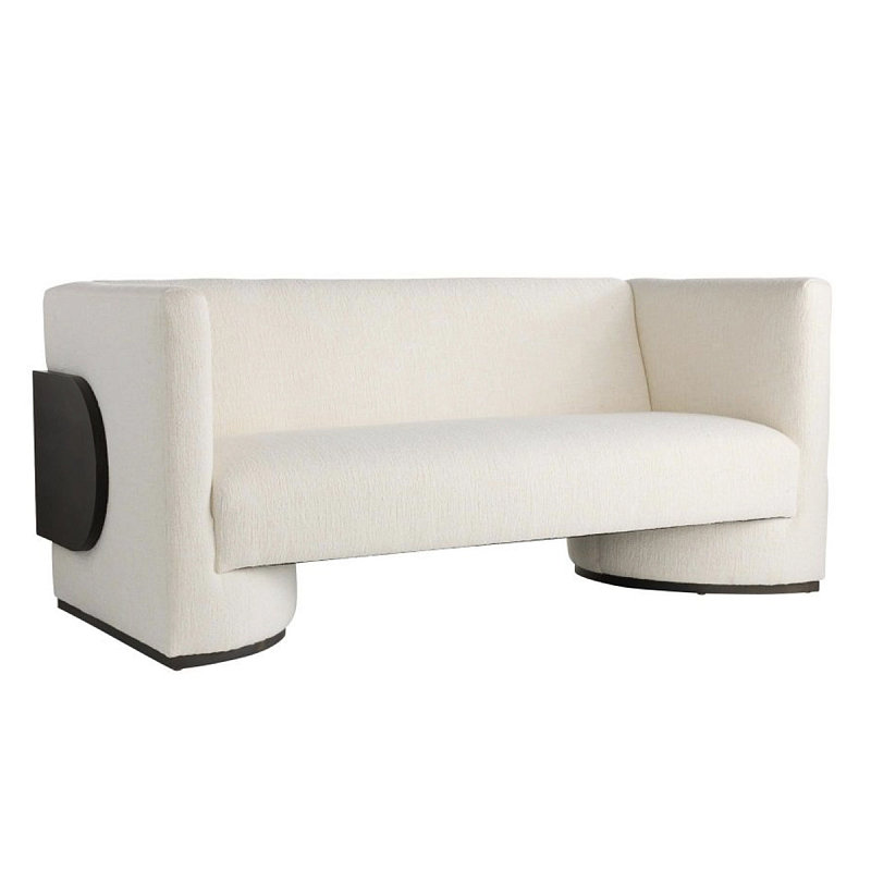 Дизайнерский Двухместный диван Florida Sofa с элегантным деревянным декором Белый Черный Дизайнерский Двухместный диван Florida Sofa с элегантным деревянным декором Белый Черный в Тюмени | Loft Concept