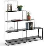 Ступенчатый стеллаж Menzie Steps Metal Rack Black варинант исполнения - 2 | Loft Concept в Тюмени