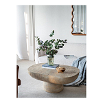 Столик кофейный кремового цвета с овальной столешницей и круглым основанием Cream Dalmen Table варинант исполнения - 6 | Loft Concept в Тюмени