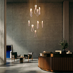 Подвесной светильник белого цвета с изогнутым плафоном Flow Loop варинант исполнения - 8 | Loft Concept в Тюмени