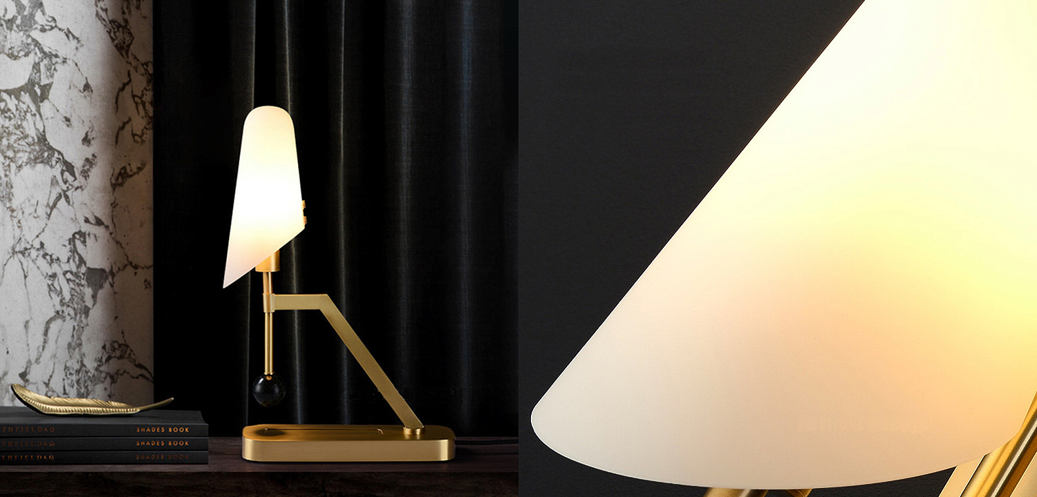 Настольная лампа Gold table lamp with stone Настольная лампа Gold table lamp with stone - Loft-Concept в Тюмени