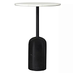 Кофейный столик с белой мраморной столешницей на черном основании Tall Coffee Black and White Table варинант исполнения - 3 | Loft Concept в Тюмени