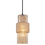 Подвесной светильник со стеклянным рифленым плафоном цилиндрической формы Eliara 13 варинант исполнения - 1 | Loft Concept в Тюмени