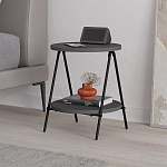 Стол приставной с 2-мя круглыми столешницами цвета антрацит ESSEL SIDE TABLE ANTHRACITE варинант исполнения - 3 | Loft Concept в Тюмени