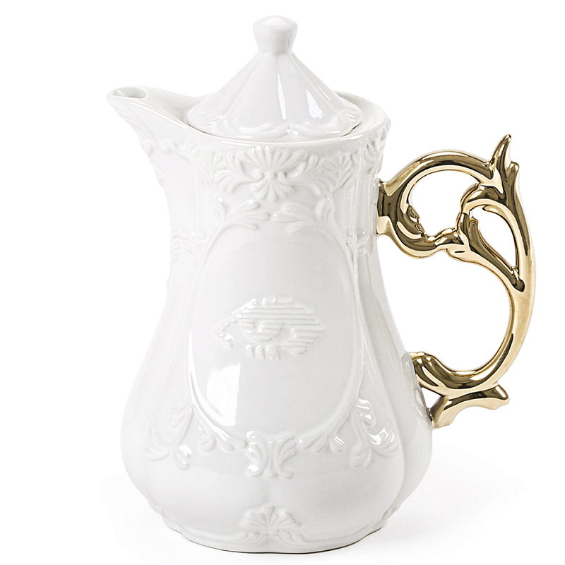 Чайник Seletti I-Teapot Gold Белый Золотой в Тюмени | Loft Concept 