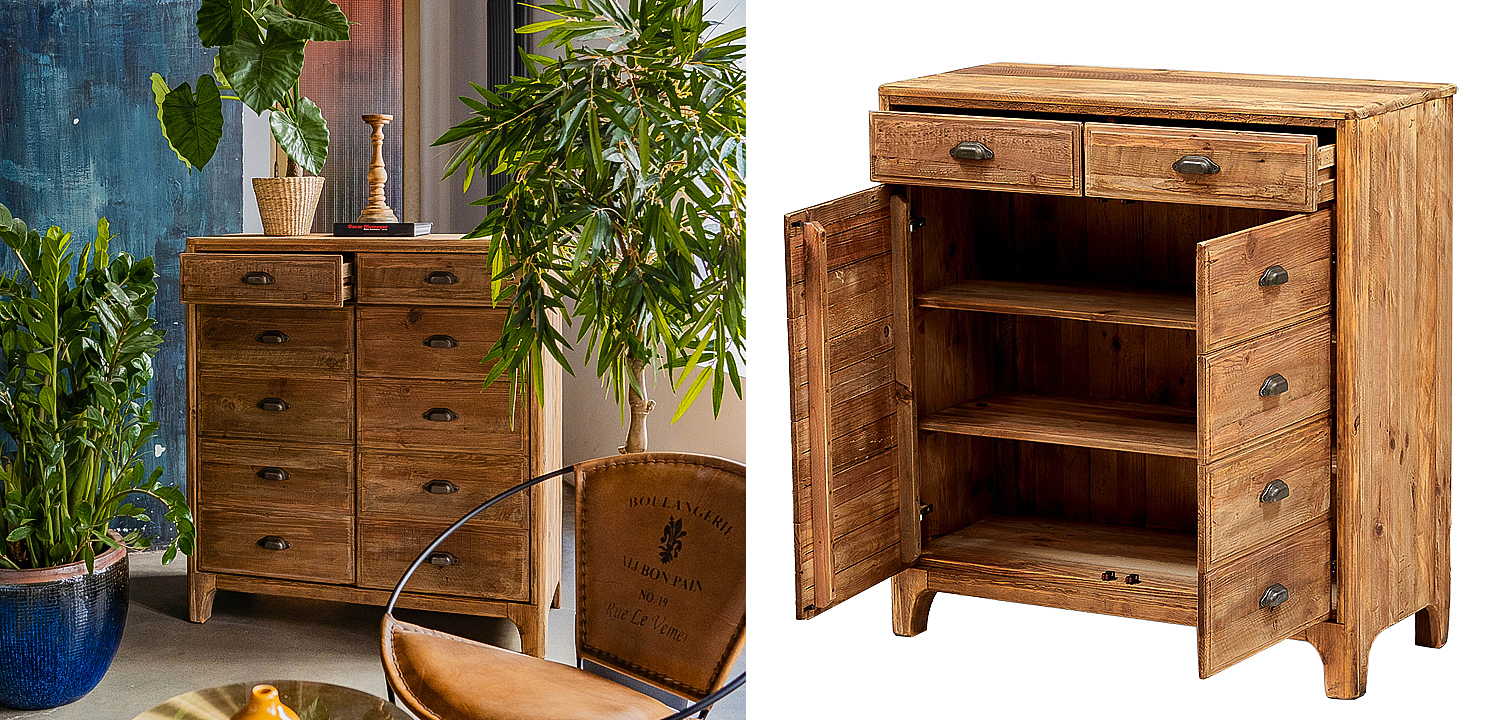 Комод из массива сосны в стиле лофт Pauley Loft Chest of Drawers Комод из массива сосны в стиле лофт Pauley Loft Chest of Drawers - Loft-Concept в Тюмени