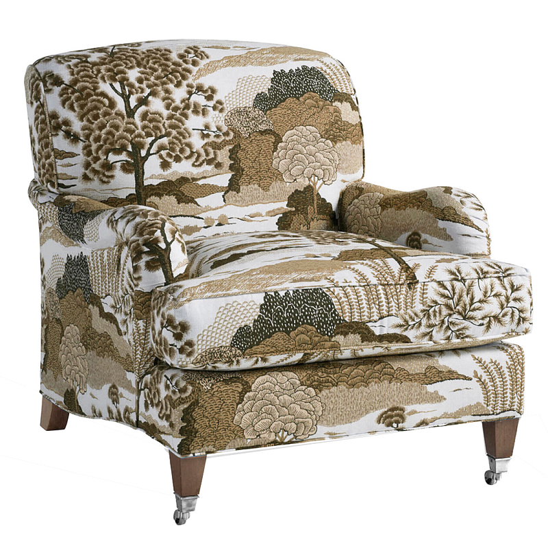 Кресло Trumann Club Chair Beige Landscape бежевый пейзах Бежевый Белый в Тюмени | Loft Concept 