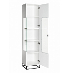Шкаф-витрина белая с полками и стеклянной дверью Strict Lines варинант исполнения - 2 | Loft Concept в Тюмени