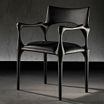 Стул дизайнерский с плетеным сидением Kronos Dining Chair Black варинант исполнения - 3 | Loft Concept в Тюмени