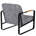 Кресло серый велюр с жесткими подлокотниками на полозьях Ashton варинант исполнения - 3 | Loft Concept в Тюмени