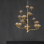 Люстра золотая в виде растения Golden Flower Glade варинант исполнения - 6 | Loft Concept в Тюмени