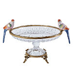 Чаша из прозрачного стекла с фигурками разноцветных попугаев на ободке 38 Eden Garden варинант исполнения - 1 | Loft Concept в Тюмени