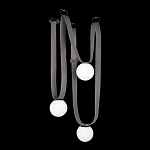 Подвесной светильник с серыми кожаными ремнями и белыми стеклянными плафонами в виде шаров Flos Wireline Lighting варинант исполнения - 2 | Loft Concept в Тюмени