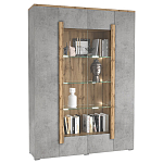 Шкаф-витрина с фасадом серого цвета 4-х дверная Grace of Furniture варинант исполнения - 1 | Loft Concept в Тюмени