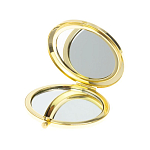 Зеркало карманное складное круглое из натурального камня Малахит с Хризоколлой в подарочной упаковке Gold Stone Mirrors варинант исполнения - 3 | Loft Concept в Тюмени