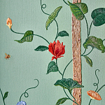 Обои с вышивкой ручной работы Floral Lattice Original colourway on wool sateen варинант исполнения - 2 | Loft Concept в Тюмени