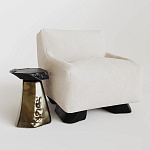 Кресло Cannes с мягкой обивкой букле молочного цвета  варинант исполнения - 2 | Loft Concept в Тюмени